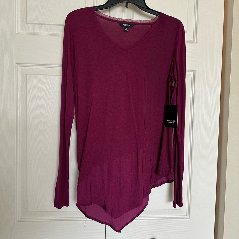 Simply Vera Vera Wang Asymmetrical Long Sleeve Tunic